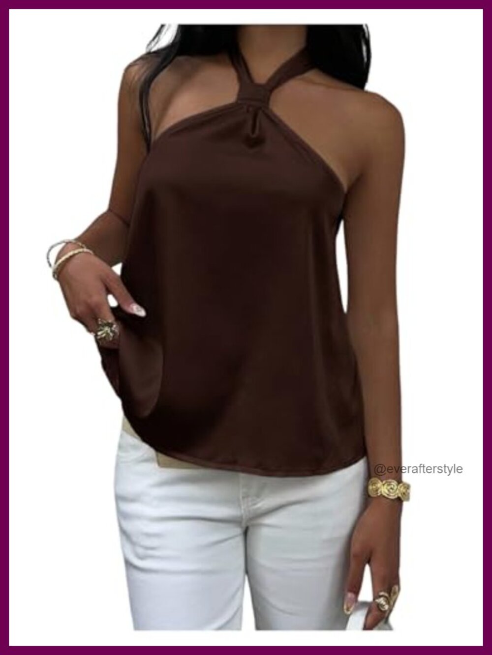 Women's Silk Satin Halter Top Tie Backless Sleeveless Summer